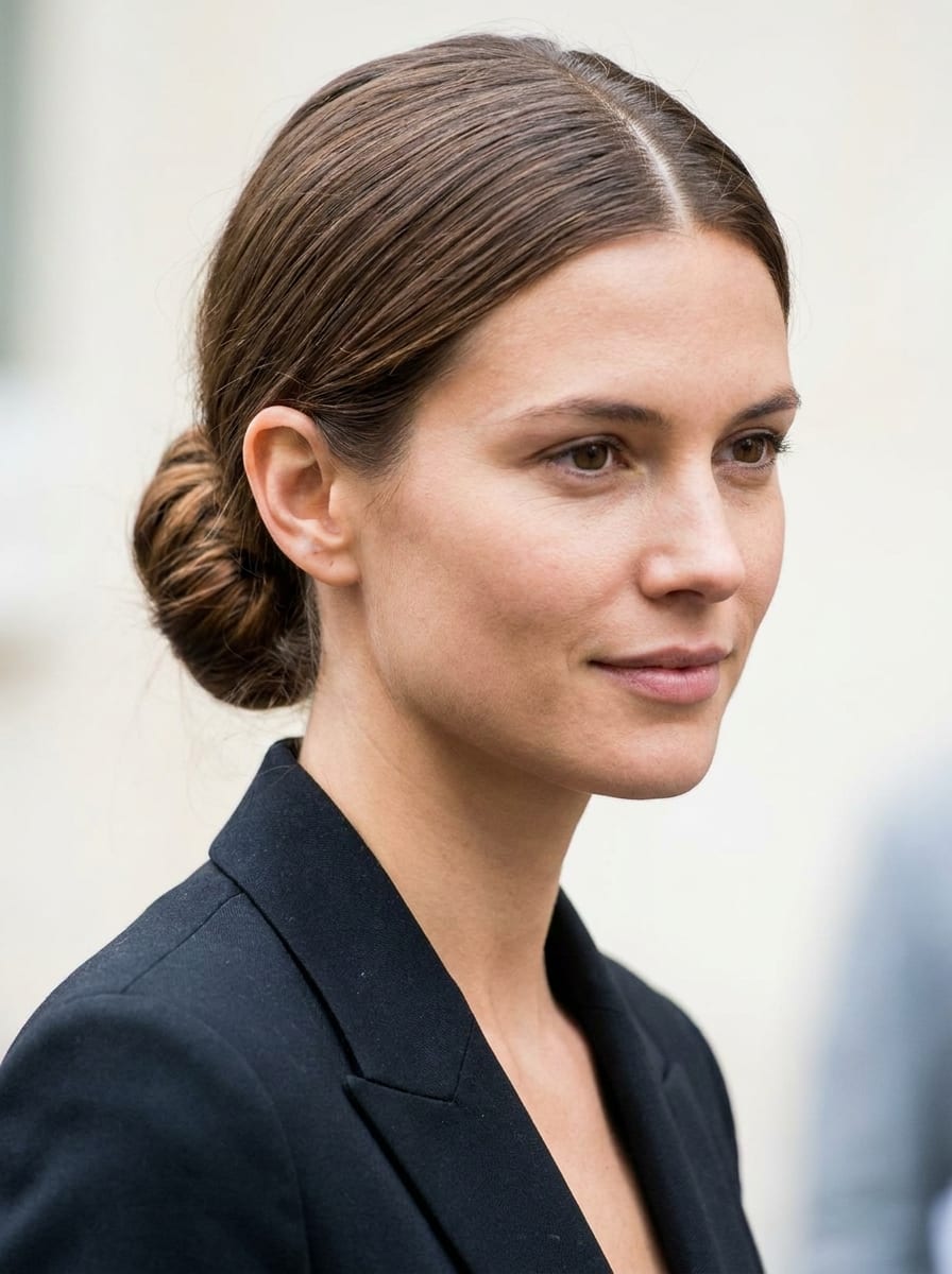 Sleek Low Bun - Hochsteckfrisur für mittellange Haare